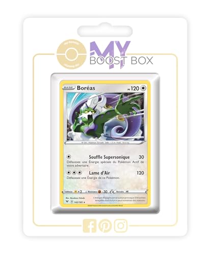 my-booster SWSH04-FR24-MB-142 Boréas (Boreos) 142/185 Holo oder Reverse (zufällig) -Myboost X Epée et Bouclier, 4 Voltage Éclatant, Box mit 10 französisch Pokémon-Karten von my-booster