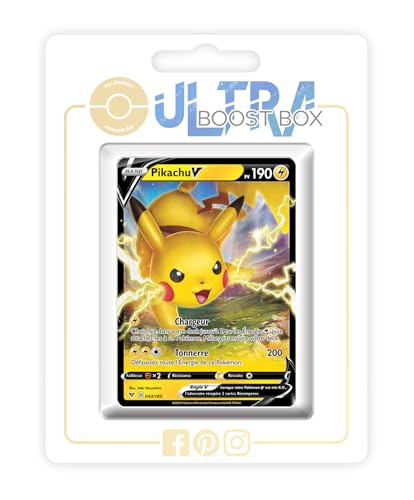 my-booster SWSH04-FR24-UB-043 Pikachu V 043/185 Ultraboost X Epée et Bouclier, 4 Voltage Éclatant, Box mit 10 französisch Pokémon-Karten von my-booster