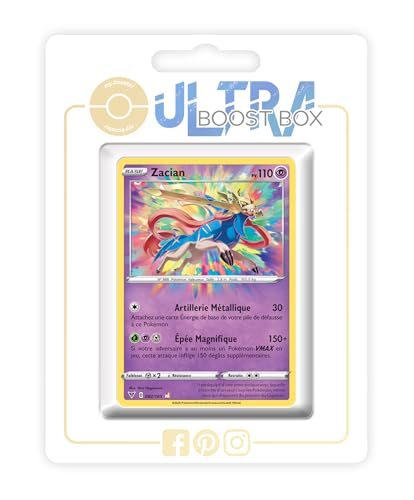 my-booster SWSH04-FR24-UB-082 Zacian 082/185 Atemberaubend Holo Ultraboost X Epée et Bouclier, 4 Voltage Éclatant, Box mit 10 französisch Pokémon-Karten von my-booster