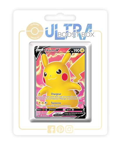 my-booster SWSH04-FR24-UB-170 Pikachu V 170/185 Full Art-Ultraboost X Epée et Bouclier, 4 Voltage Éclatant, Box mit 10 französisch Pokémon-Karten von my-booster