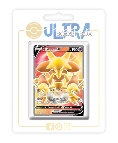 my-booster SWSH04-FR24-UB-172 Alakazam V (Simsala V) 172/185 Full Art-Ultraboost X Epée et Bouclier, 4 Voltage Éclatant, Box mit 10 französisch Pokémon-Karten von my-booster