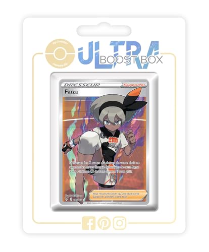 my-booster SWSH04-FR24-UB-180 Faïza (Saida) 180/185 Full Art Trainer-Ultraboost X Epée et Bouclier, 4 Voltage Éclatant, Box mit 10 französisch Pokémon-Karten von my-booster