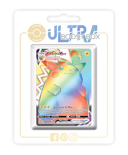 my-booster SWSH04-FR24-UB-188 Pikachu VMAX 188/185 Geheimer Regenbogen-Ultraboost X Epée et Bouclier, 4 Voltage Éclatant, Box mit 10 französisch Pokémon-Karten von my-booster