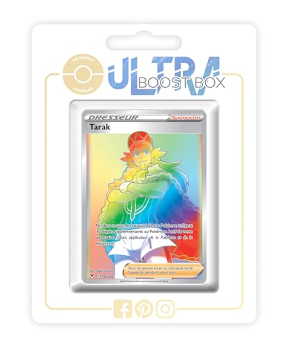 my-booster SWSH04-FR24-UB-195 Tarak (Delion) 195/185 Geheimer Regenbogen Trainer-Ultraboost X Epée et Bouclier, 4 Voltage Éclatant, Box mit 10 französisch Pokémon-Karten von my-booster