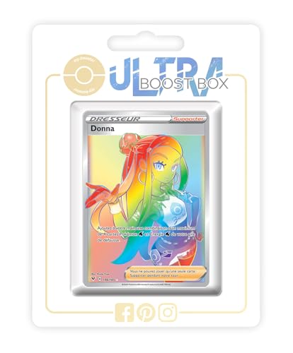 my-booster SWSH04-FR24-UB-196 Donna (Kate) 196/185 Geheimer Regenbogen Trainer-Ultraboost X Epée et Bouclier, 4 Voltage Éclatant, Box mit 10 französisch Pokémon-Karten von my-booster