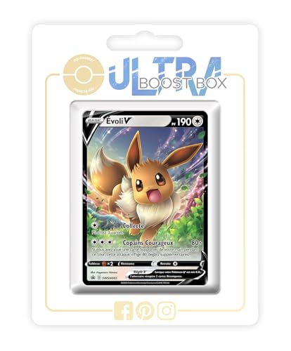 my-booster SWSH04-FR24-UB-SWSH065 Évoli V (Evoli V) SWSH065 Ultraboost X Epée et Bouclier, 4 Voltage Éclatant, Box mit 10 französisch Pokémon-Karten von my-booster