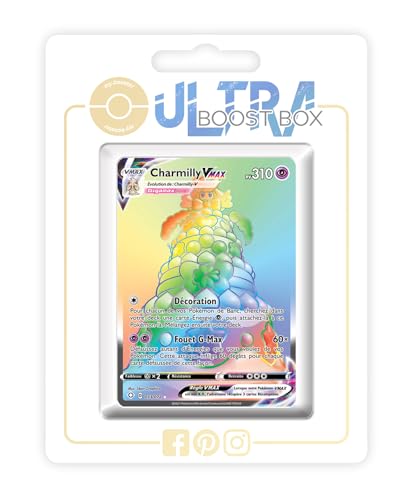 my-booster SWSH045-FR25-UB-073 Charmilly VMAX (Pokusan VMAX) 073/072 Geheimer Regenbogen-Myboost X Epée et Bouclier, 4.5 Destinées Radieuses, Box mit 10 französisch Pokémon-Karten von my-booster