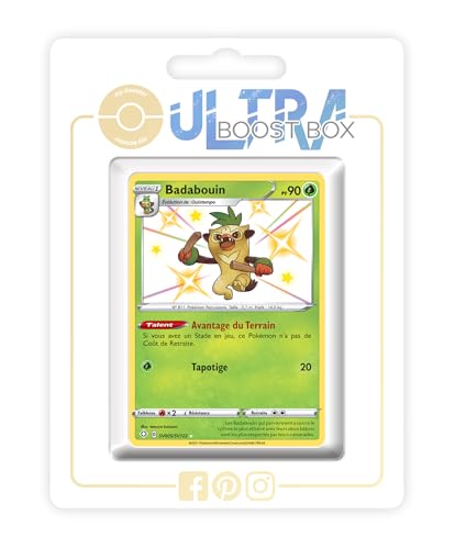 my-booster SWSH045-FR25-UB-SV005 Badaboin (Chimstix) SV005/SV122 Geheimer Schillerndes-Myboost X Epée et Bouclier, 4.5 Destinées Radieuses, Box mit 10 französisch Pokémon-Karten von my-booster