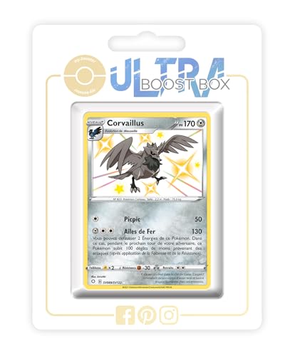 my-booster SWSH045-FR25-UB-SV089 Corvaillus (Krarmor) SV089/SV122 Geheimer Schillerndes-Myboost X Epée et Bouclier, 4.5 Destinées Radieuses, Box mit 10 französisch Pokémon-Karten von my-booster
