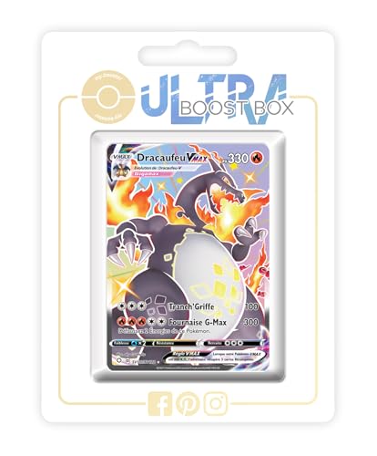 my-booster SWSH045-FR25-UB-SV107 Dracaufeu VMAX (Glurak VMAX) SV107/SV122 Schillerndes Geheimer Full Art-Myboost X Epée et Bouclier, 4.5 Destinées Radieuses, Box mit 10 französisch Pokémon-Karten von my-booster