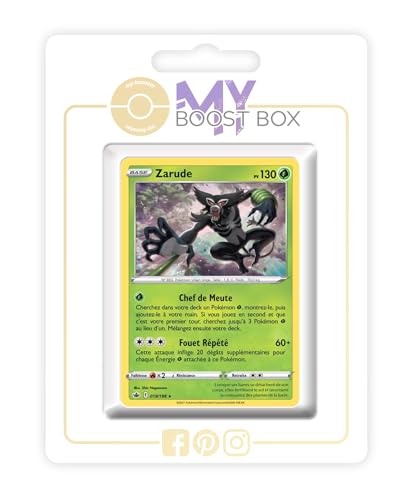 my-booster SWSH06-FR24-MB-019 Zarude 019/198 Holo oder Reverse (zufällig), Myboost X Epée et Bouclier 6 Règne de Glace, Box mit 10 französisch Pokémon-Karten von my-booster