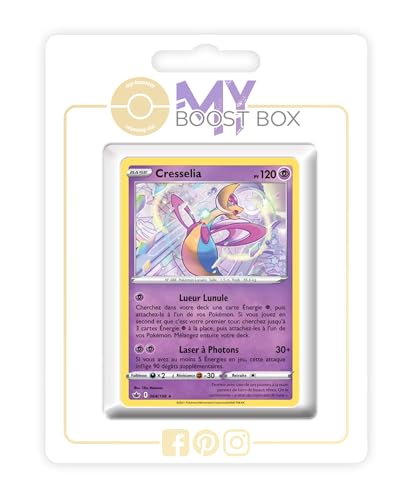 my-booster SWSH06-FR24-MB-064 Cresselia 064/198 Holo oder Reverse (zufällig), Myboost X Epée et Bouclier 6 Règne de Glace, Box mit 10 französisch Pokémon-Karten von my-booster