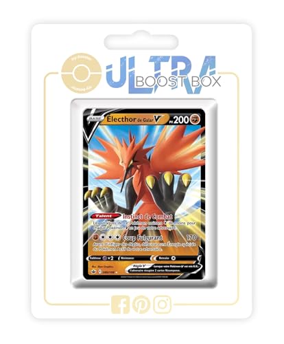 my-booster SWSH06-FR24-UB-080 Électhor de Galar V (Galar-Zapdos V) 080/198, Ultraboost X Epée et Bouclier 6 Règne de Glace, Box mit 10 französisch Pokémon-Karten von my-booster