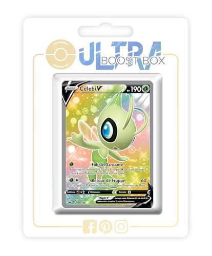 my-booster SWSH06-FR24-UB-160 Celebi V 160/198 Full Art, Ultraboost X Epée et Bouclier 6 Règne de Glace, Box mit 10 französisch Pokémon-Karten von my-booster