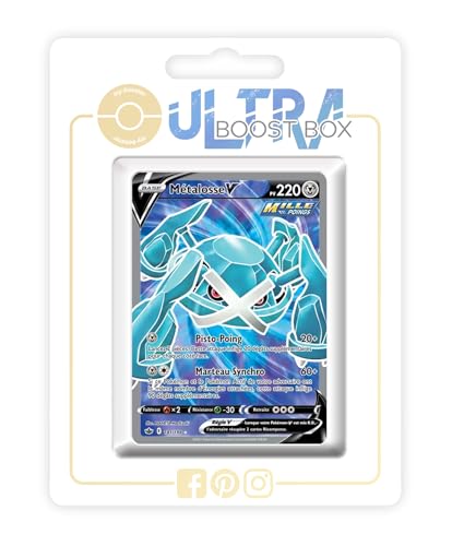 my-booster SWSH06-FR24-UB-181 Métaloss V (Metagross V) 181/198 Fließender-Angriff Full Art, Ultraboost X Epée et Bouclier 6 Règne de Glace, Box mit 10 französisch Pokémon-Karten von my-booster