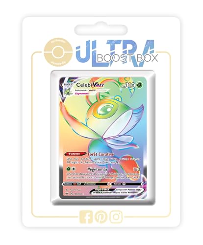 my-booster SWSH06-FR24-UB-199 Celebi VMAX 199/198 Geheimer Regenbogen, Ultraboost X Epée et Bouclier 6 Règne de Glace, Box mit 10 französisch Pokémon-Karten my-booster SWSH06-FR24-UB-199 Celebi VMAX 199/198 Geheimer Regenbogen, Ultraboost X Epée et Bouclier 6 Règne de Glace, Box mit 10 französisch Pokémon-Karten von my-booster