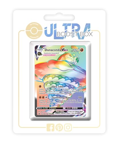 my-booster SWSH06-FR24-UB-206 Dunaconda VMAX (Sanaconda VMAX) 206/198 Geheimer Regenbogen, Ultraboost X Epée et Bouclier 6 Règne de Glace, Box mit 10 französisch Pokémon-Karten von my-booster