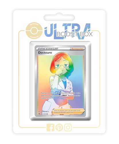 my-booster SWSH06-FR24-UB-214 Docteure (Ärztin) 214/198 Geheimer Regenbogen Trainer, Ultraboost X Epée et Bouclier 6 Règne de Glace, Box mit 10 französisch Pokémon-Karten von my-booster
