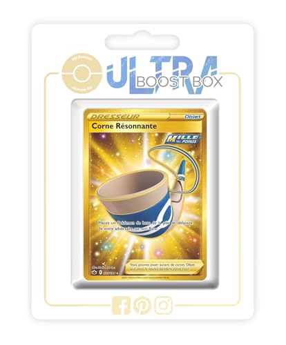 my-booster SWSH06-FR24-UB-225 Corne Résonnante (Echohorn) 225/198 Fließender-Angriff Geheimer Gold Trainer, Ultraboost X Epée et Bouclier 6 Règne de Glace, Box mit 10 französisch Pokémon-Karten von my-booster