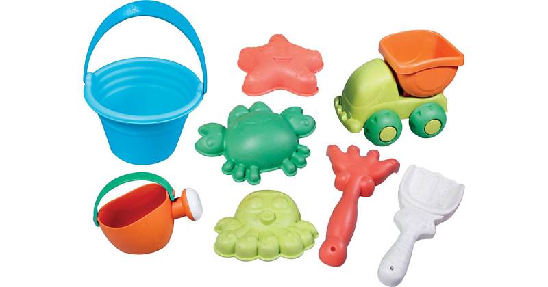 OUTDOOR active Eimergarnitur mit LKW, 8-teilig, grün bunt von myToys COLLECTION