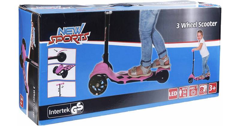 New Sports Scooter 3-Wheel, klappbar, 110 mm rosa von myToys COLLECTION