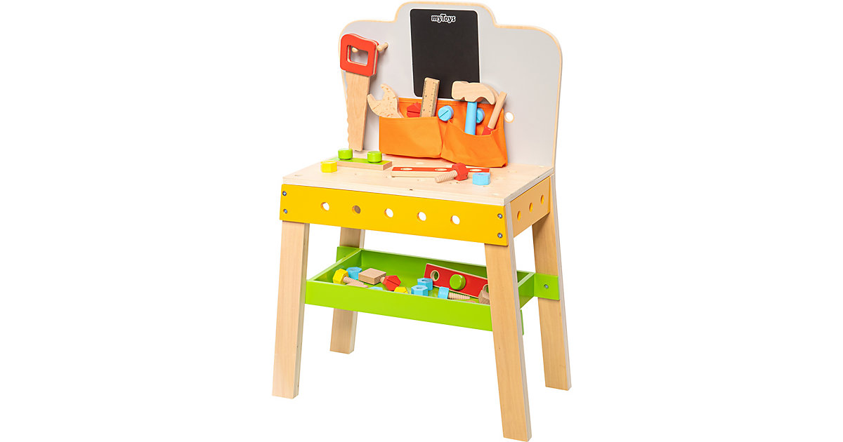 Holz-Werkbank mit Zubehör bunt von myToys ORIGINALS