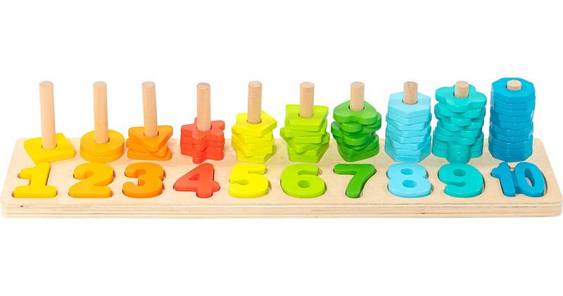 Motorik Steckspielplatte Formen und Zahlen, bunt von myToys ORIGINALS