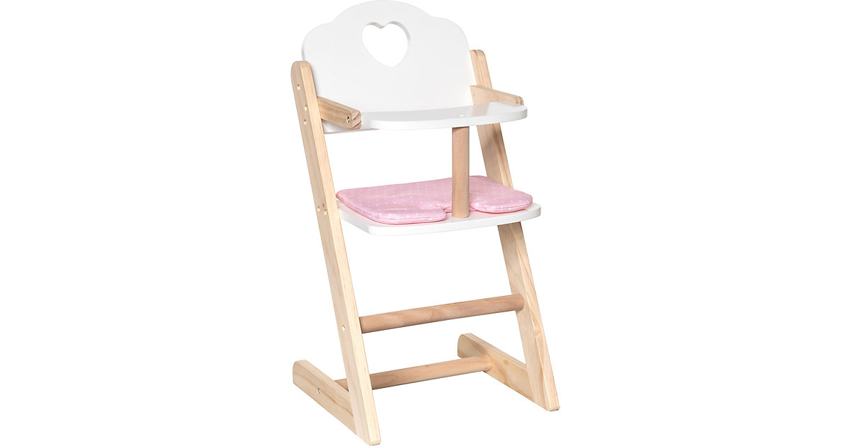Holz Puppenhochstuhl mit Sitzkissen rosa/natur von myToys