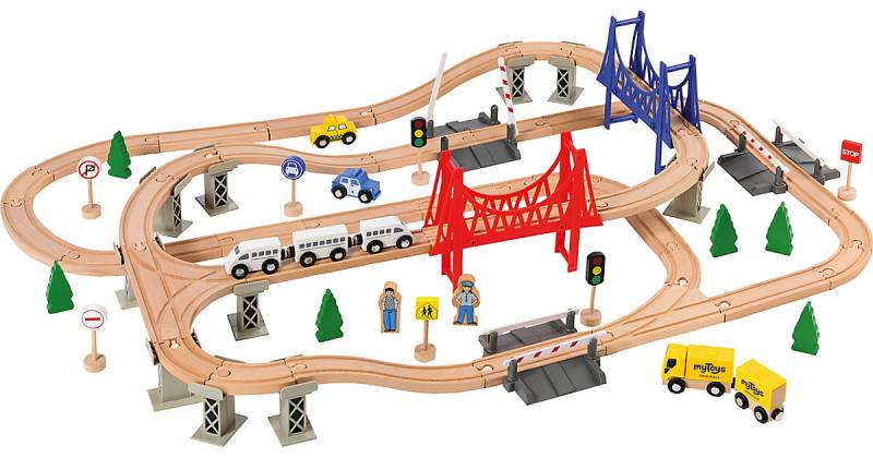 Holzeisenbahn-Spielset, 84-tlg. von myToys ORIGINALS