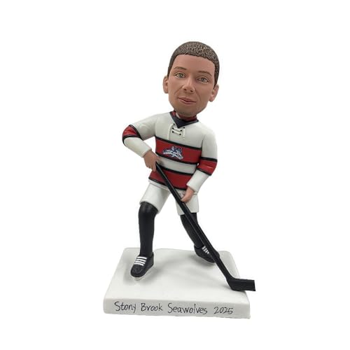 mydedor Custom Hockeyspieler Wackelkopf – Personalisierte Sportbegeisterte Figur, handgefertigtes Geschenk für Hockey-Fans 2025, männliche Sportler-Tischdekoration, einzigartiges Sammlerstück Andenken von mydedor