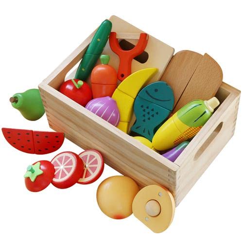 Hölzernes Küche Kinder Spielzeug, Schneiden Sie Obst und Gemüse Magnetspielzeug, Kochen Lebensmittel Simulation Bildungs und Farbe Wahrnehmung für Vorschulalter Kleinkinder Jungen Mädchen Hölzernes Küche Kinder Spielzeug, Schneiden Sie Obst und Gemüse Magnetspielzeug, Kochen Lebensmittel Simulation Bildungs und Farbe Wahrnehmung für Vorschulalter Kleinkinder Jungen Mädchen von mysunny