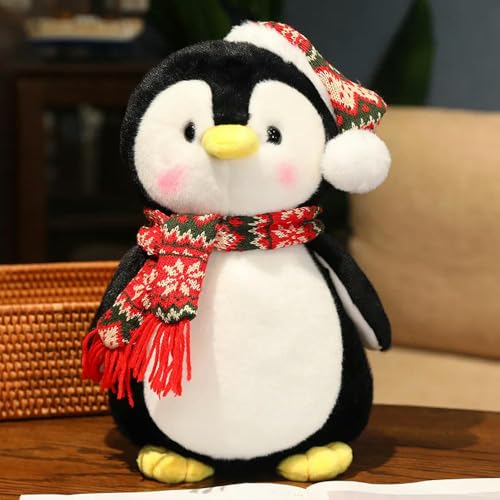 mzDxLy Niedliche Pinguin Santa Mütze Plüschtier Kawaii Plüsch Puppe Weihnachtsfeier Dekoration für Kinder 45cm 2 von mzDxLy