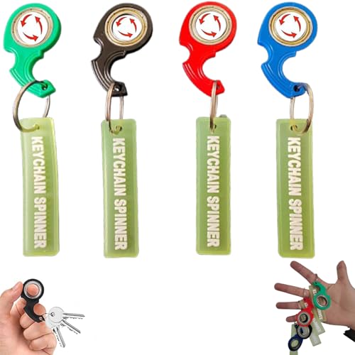 keyspinner,Pack of 4 Spinning Keychain, Fidget Spinner Keyring,karambit Spinner,Hand Spinners,Spinner Fidget Ring Toy,Key Spinner,Key Spinner Toy,Spinning Ringe,Finger Spinning top,Keychain gift-4PCS von mzvoo