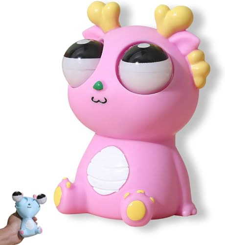 nadamuSun Squeeze Stress Relief Toy Eye Popping Dragon Funny Eyeball Burst Toys Pop Out Eyes Toy Ideal Gift(Pink) von nadamuSun