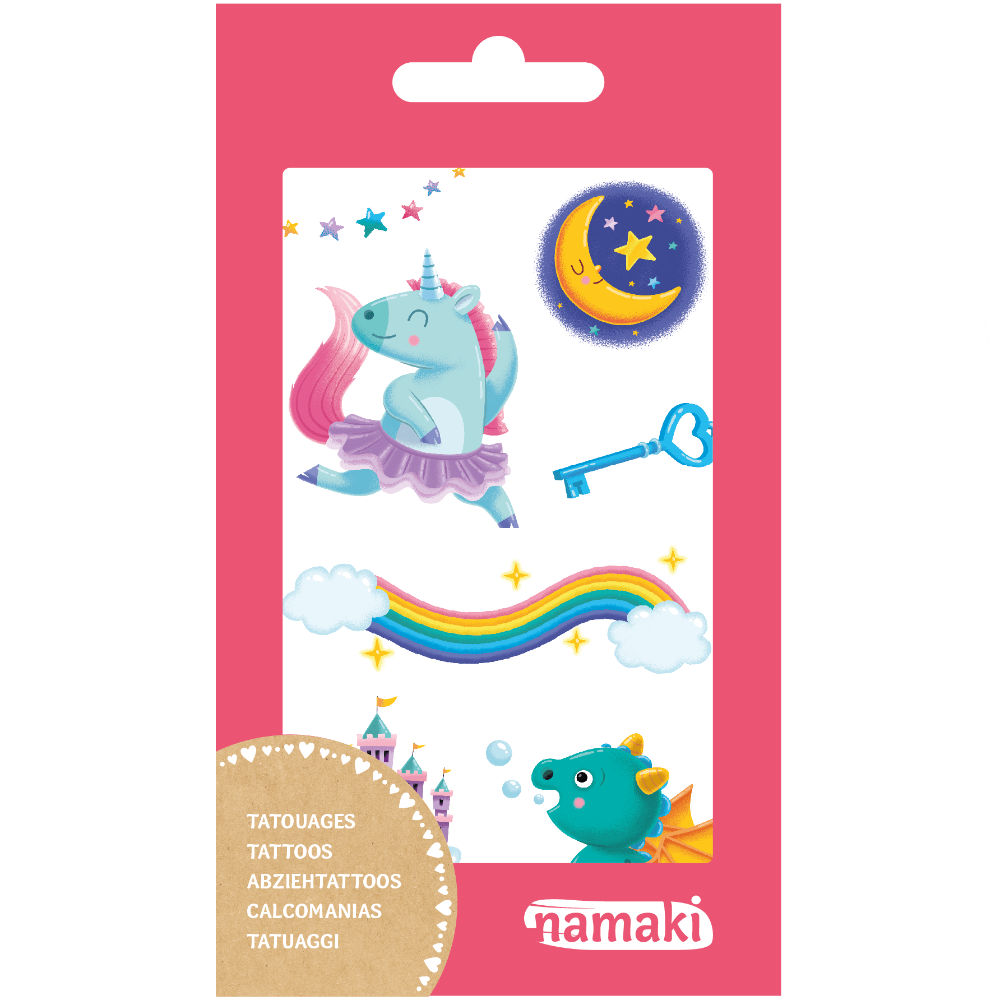 namaki - Kinder Abziehtattoos Einhorn & Schloss namaki - Kinder Abziehtattoos Einhorn & Schloss von namaki