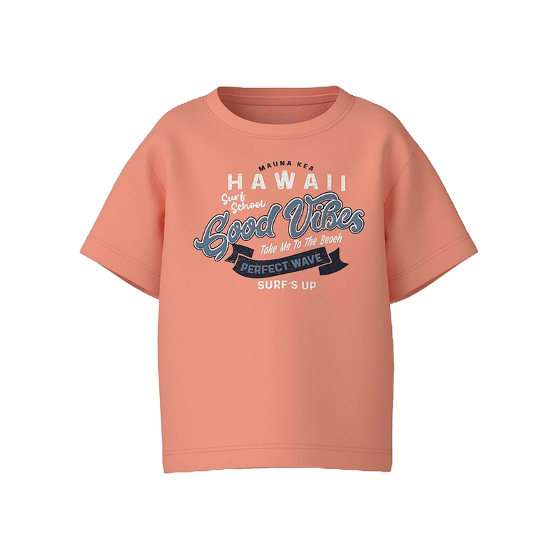 T-Shirt NMMVAGNO GOOD VIBES in papaya punch von name it