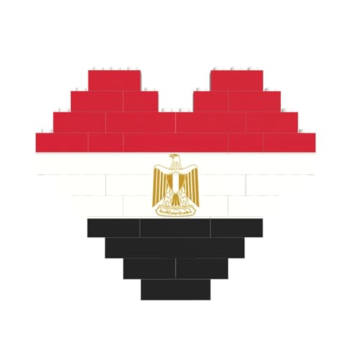 Ägyptische Flagge, herzförmiges Baustein-Puzzle, personalisiertes Geschenk für Männer und Frauen Ägyptische Flagge, herzförmiges Baustein-Puzzle, personalisiertes Geschenk für Männer und Frauen von nanger