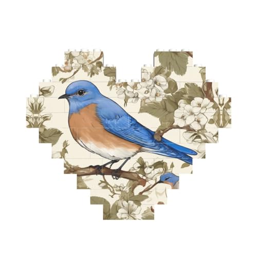 Bluebird-Designdruck, herzförmiges Baustein-Puzzle, personalisiertes individuelles Geschenk für Männer und Frauen Bluebird-Designdruck, herzförmiges Baustein-Puzzle, personalisiertes individuelles Geschenk für Männer und Frauen von nanger