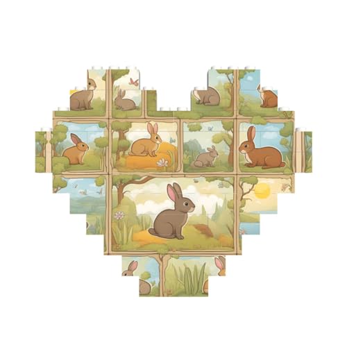Cartoon-Baustein-Puzzle, niedliches Tier, Kaninchen-Druck, herzförmiges Baustein-Puzzle, personalisiertes Geschenk für Männer und Frauen Cartoon-Baustein-Puzzle, niedliches Tier, Kaninchen-Druck, herzförmiges Baustein-Puzzle, personalisiertes Geschenk für Männer und Frauen von nanger