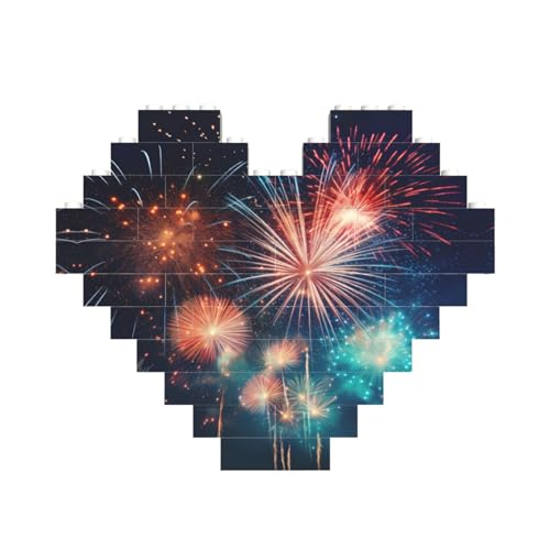 Feuerwerk-Druck, herzförmiges Baustein-Puzzle, personalisiertes individuelles Geschenk für Männer und Frauen Feuerwerk-Druck, herzförmiges Baustein-Puzzle, personalisiertes individuelles Geschenk für Männer und Frauen von nanger