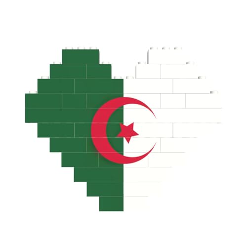 Flagge von Algerien, herzförmiges Baustein-Puzzle, personalisiertes Geschenk für Männer und Frauen Flagge von Algerien, herzförmiges Baustein-Puzzle, personalisiertes Geschenk für Männer und Frauen von nanger