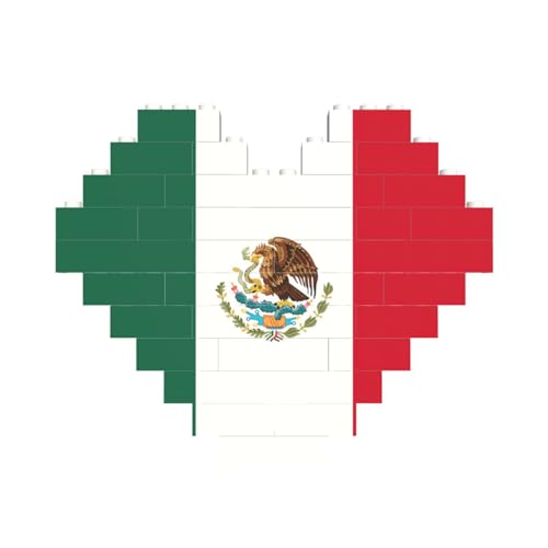 Flagge von Mexiko, herzförmiges Baustein-Puzzle, personalisiertes Geschenk für Männer und Frauen Flagge von Mexiko, herzförmiges Baustein-Puzzle, personalisiertes Geschenk für Männer und Frauen von nanger