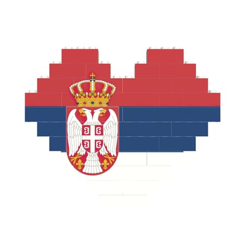 Flagge von Serbien, herzförmiges Baustein-Puzzle, personalisiertes Geschenk für Männer und Frauen von nanger
