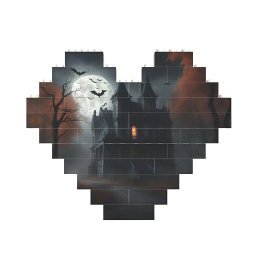 Halloween-Horror-Druck, herzförmiges Baustein-Puzzle, personalisiertes individuelles Geschenk für Männer und Frauen Halloween-Horror-Druck, herzförmiges Baustein-Puzzle, personalisiertes individuelles Geschenk für Männer und Frauen von nanger