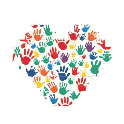 Handabdruck-Puzzle, herzförmiges Baustein-Puzzle, personalisiertes individuelles Geschenk für Männer und Frauen Handabdruck-Puzzle, herzförmiges Baustein-Puzzle, personalisiertes individuelles Geschenk für Männer und Frauen von nanger