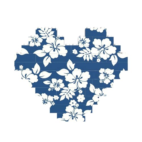 Hawaii-Blumendruck, herzförmiges Baustein-Puzzle, personalisiertes individuelles Geschenk für Männer und Frauen Hawaii-Blumendruck, herzförmiges Baustein-Puzzle, personalisiertes individuelles Geschenk für Männer und Frauen von nanger