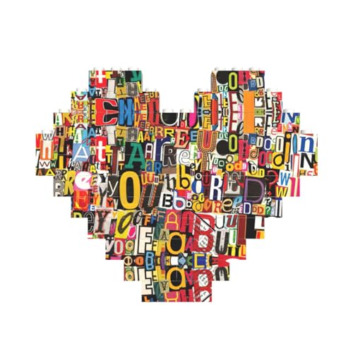 Herz Bausteine Puzzle mit Buchstaben und Zahlen, personalisiertes Geschenk für Männer und Frauen von nanger