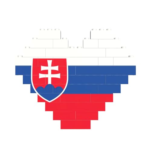 Herzförmiges Baustein-Puzzle, Motiv: Flagge der Slowakei, personalisiertes Geschenk für Männer und Frauen Herzförmiges Baustein-Puzzle, Motiv: Flagge der Slowakei, personalisiertes Geschenk für Männer und Frauen von nanger