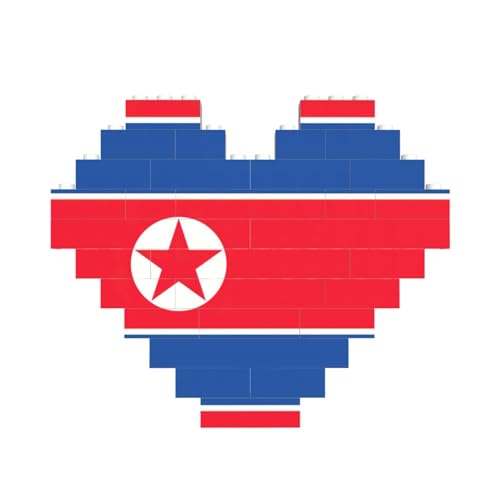 Herzförmiges Baustein-Puzzle mit koreanischer Flagge, personalisiertes Geschenk für Männer und Frauen von nanger