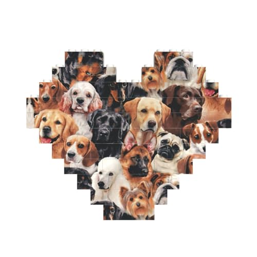 Herzförmiges Baustein-Puzzle mit vielen Hunden, personalisierbares Geschenk für Männer und Frauen Herzförmiges Baustein-Puzzle mit vielen Hunden, personalisierbares Geschenk für Männer und Frauen von nanger